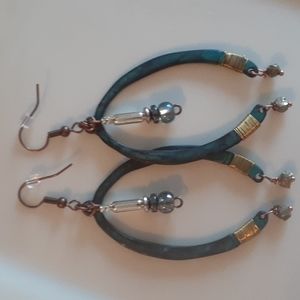 Handcrafted  Southwest patina earrings with copper style accessories.